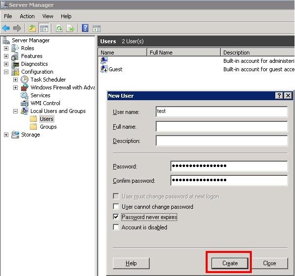 Windows Server 2008: создание нового пользователя