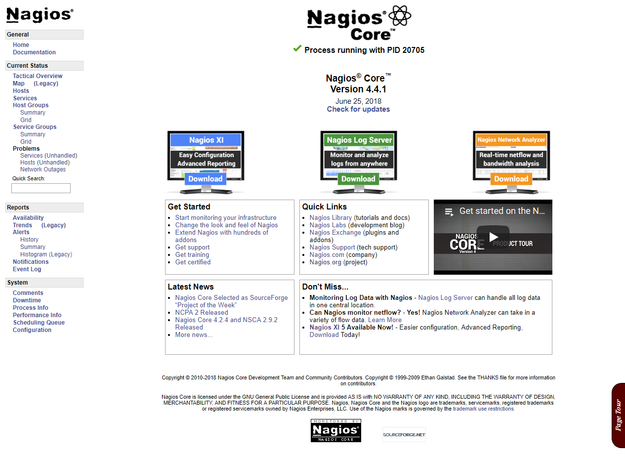 Страница Nagios