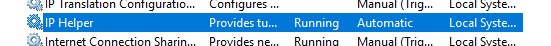 служба iphlpsvc (IP Helper / Вспомогательная служба IP)