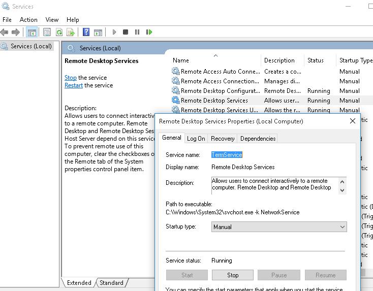 Служба Remote Desktop service 