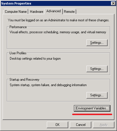 environment variables 