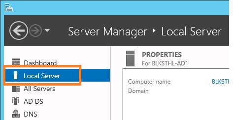 Local Server Windows Server 2012