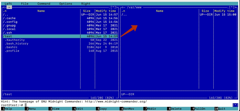 mhost.by Midnight Commander copy